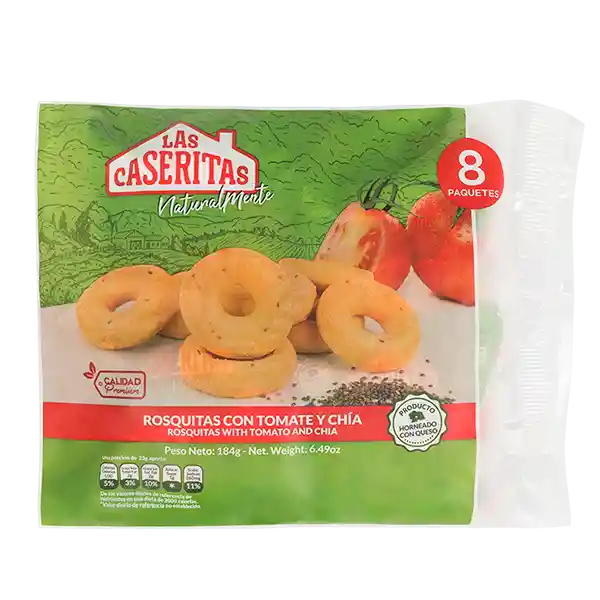 Rosca Con Tomate Y Chia X 8 Unds X 184g
