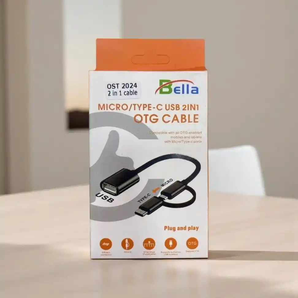 Cable Otg 2 En 1 Tipo-c Y Micro Usb Bella