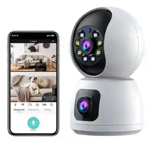 Cámara Ip Doble Lente Interior 4mp – Control Remoto App Icsee