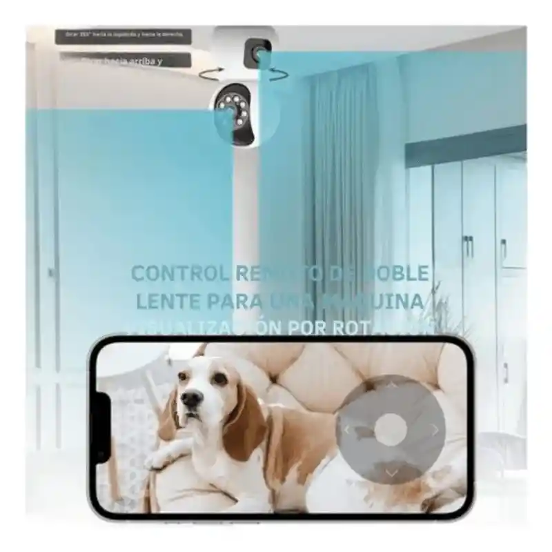 Cámara Ip Doble Lente Interior 4mp – Control Remoto App Icsee