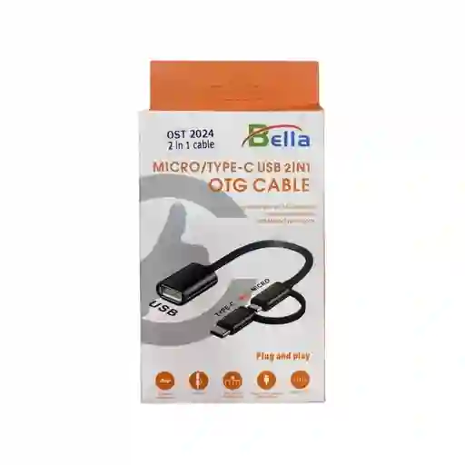 Cable Otg 2 En 1 Tipo-c Y Micro Usb Bella