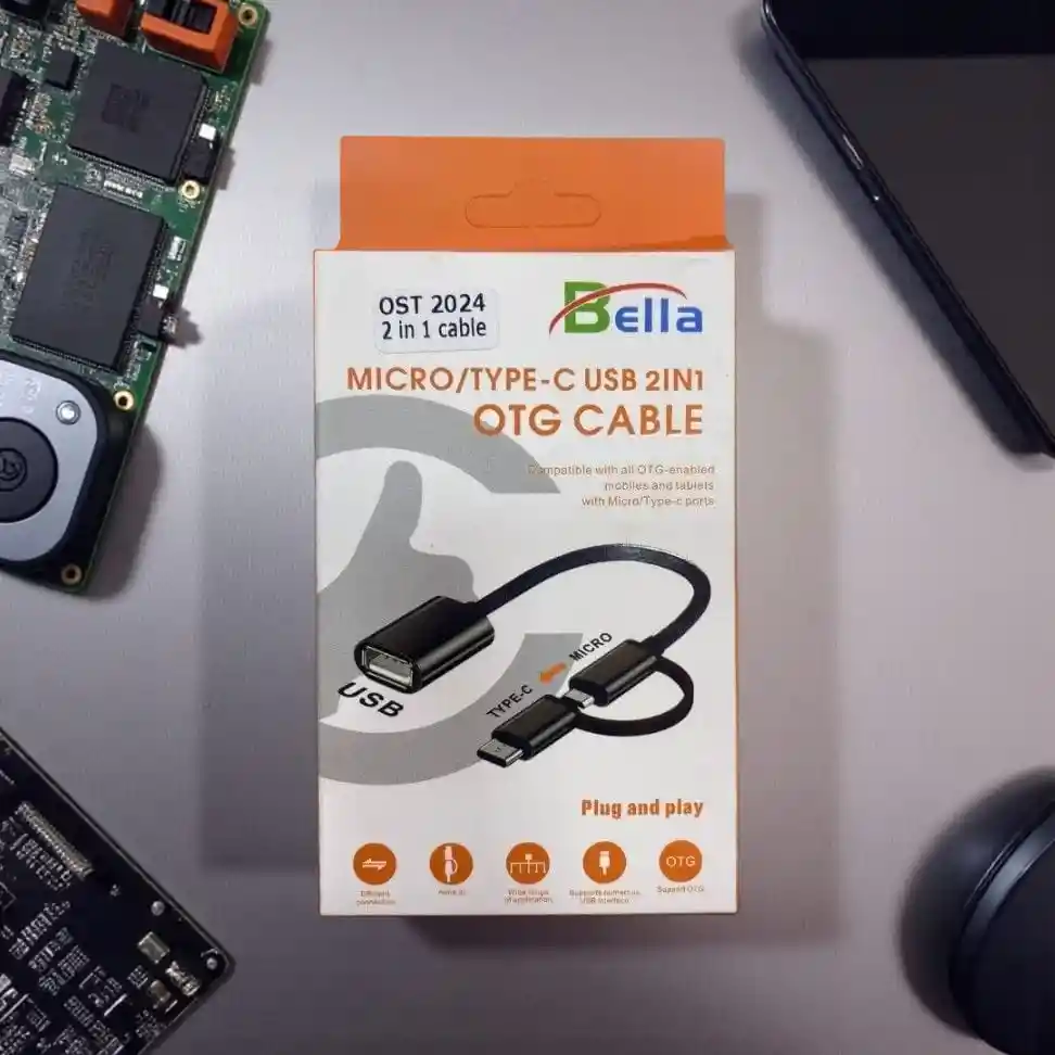 Cable Otg 2 En 1 Tipo-c Y Micro Usb Bella