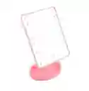 Espejo Con Luz Led Color Rosado Para Maquillaje Plegable Tactil