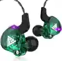 Audífonos Qkz Ak6 Verde - Hi-fi Estéreo, Graves Potentes, Micrófono Y Estuche Original