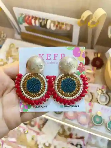 Aretes Tejidos En Mostacilla