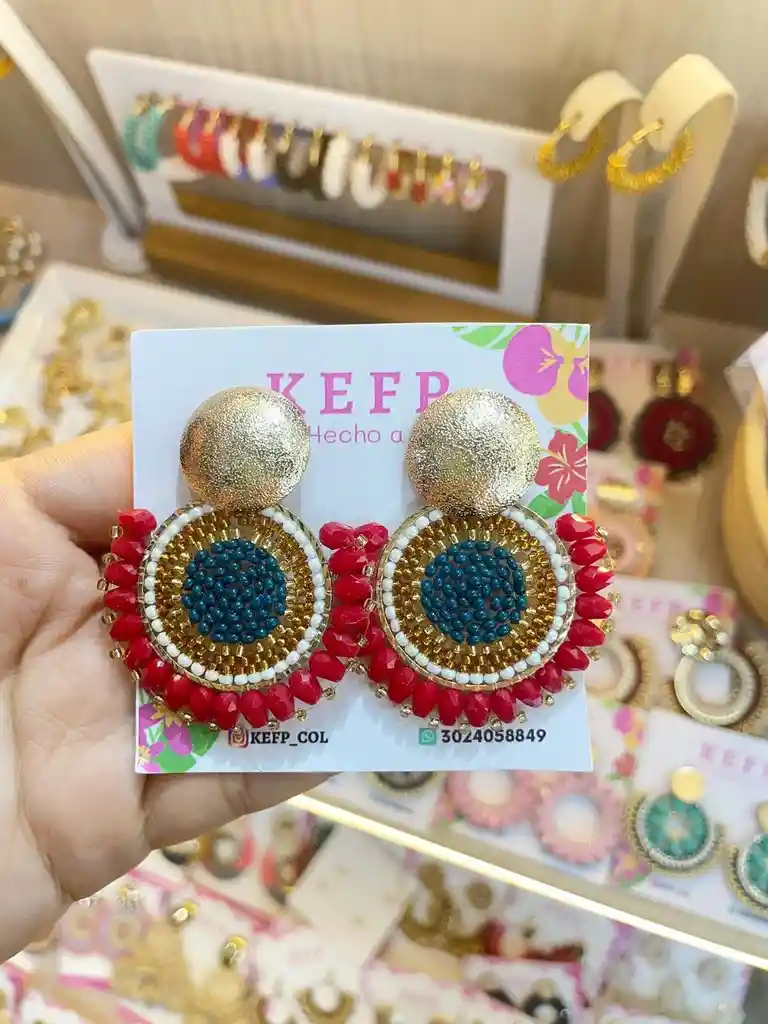 Aretes Tejidos En Mostacilla