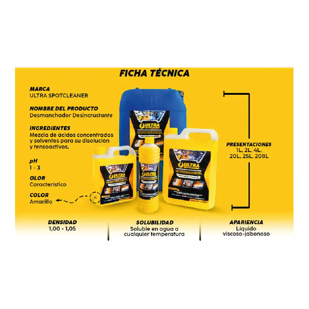 Desmanchador Desincrustante Ultra Spotcleaner 1 Litro Oxido