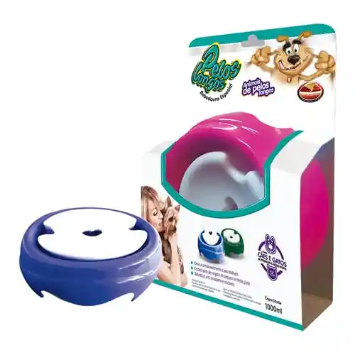 Bebedero Pelo Largo Azul