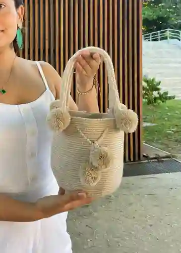 Mochilas Wayuu De Manitos Beige