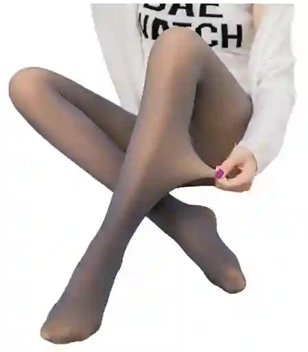 Medias Térmicas Translúcidas Mujer Pantimedias 220 Gramos Negro Unica