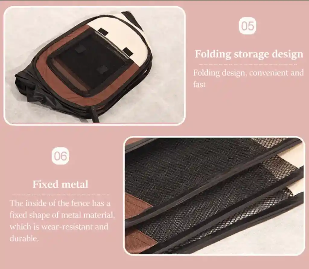 Corral P/mascotas M Perros Gatos Plegable Portatil Impermeable