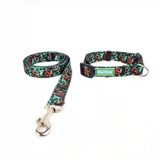 Collar + Trailla Flores Talla L
