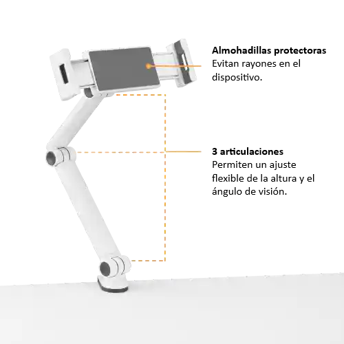 Soporte Brazo Para Tablet Extensible En Prensa