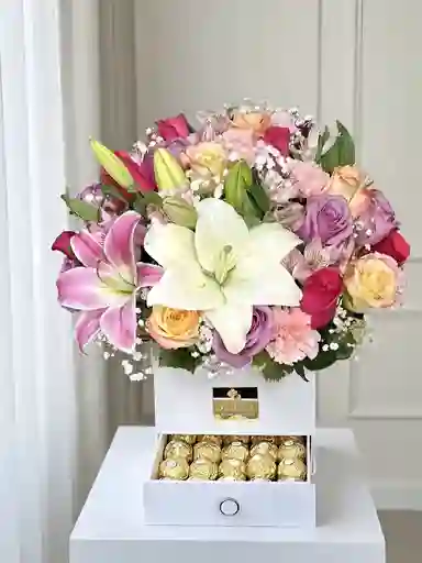 Cofre Con Flores Y Ferreros