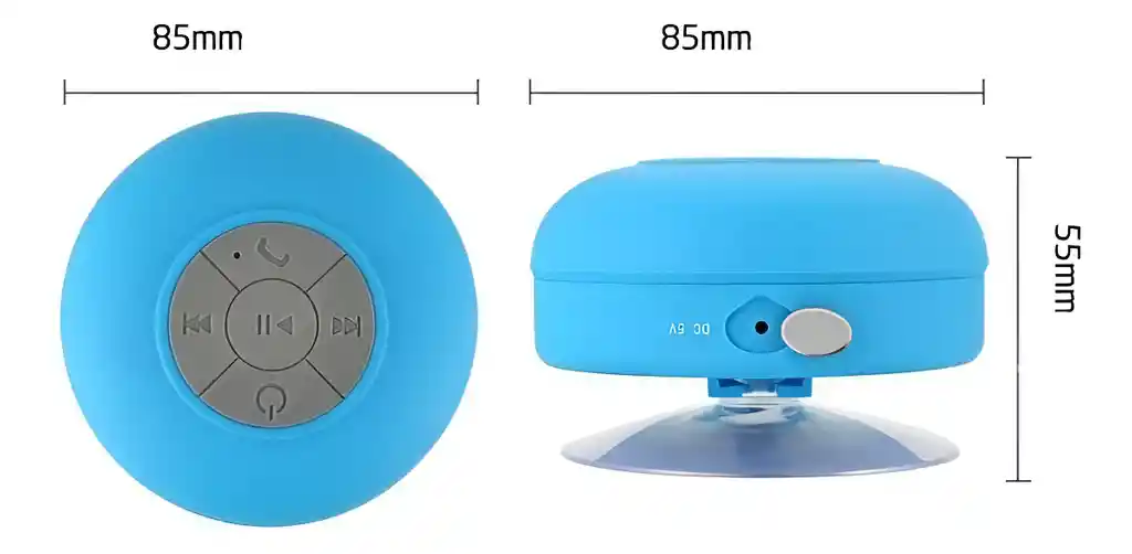 Mini Parlante Altavoz Bluetooth Waterproof Para Ducha Bts-06 - Azul