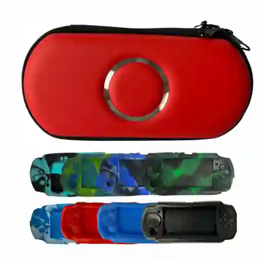 Estuche Protector Rojo + Silicona Compatible Psp 2000/ 3000