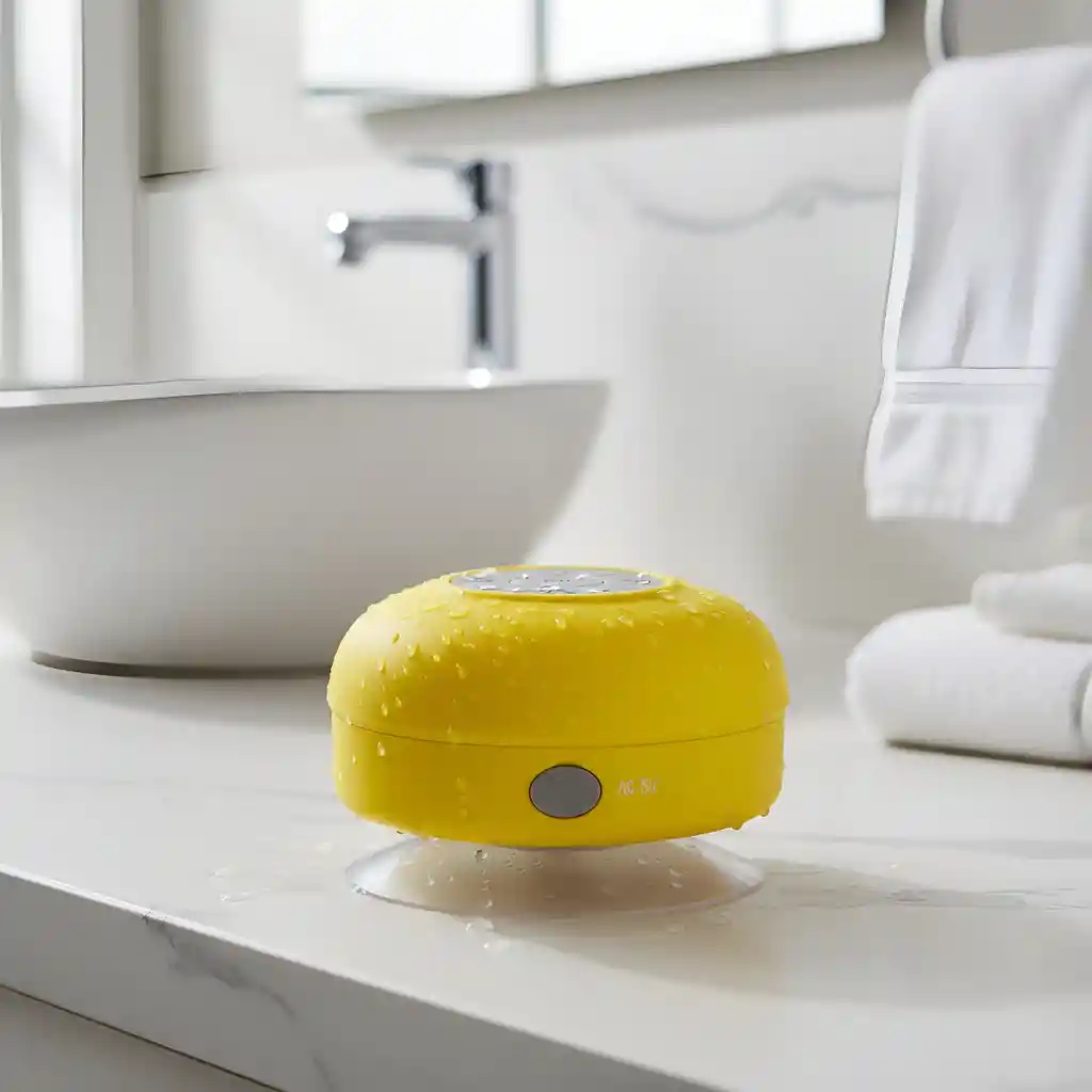 Mini Parlante Altavoz Bluetooth Waterproof Para Ducha Bts-06 - Amarillo