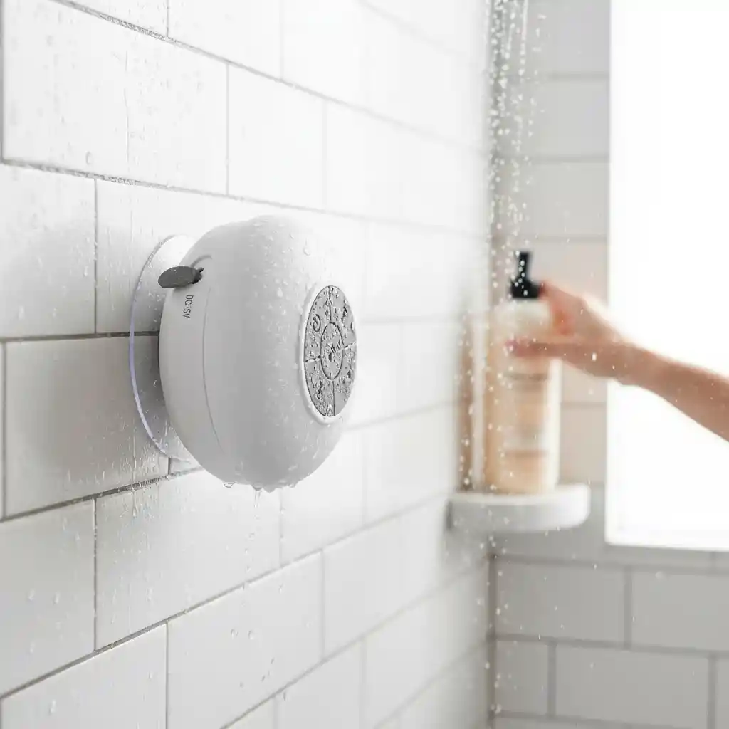 Mini Parlante Altavoz Bluetooth Waterproof Para Ducha Bts-06 Blanco