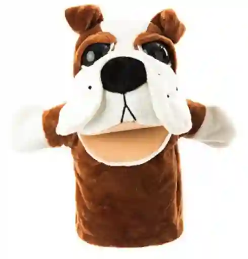 Títere Para Niños Animales Por Unidad Tela Hipoalergénica Perro Bulldog