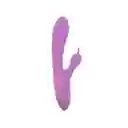 Vibrador De Conejo Siliconado Dual Doble Leyla Morado