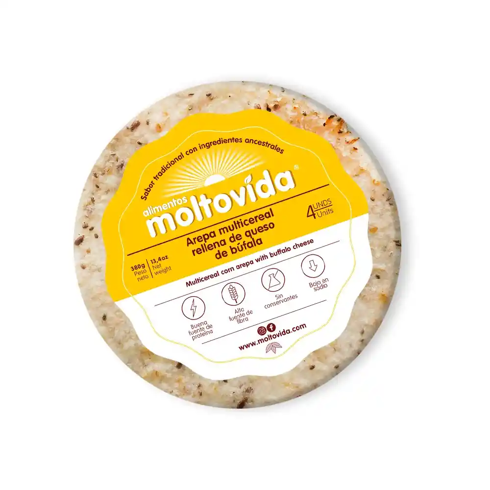 Arepa Multicereal Bufala X380g Moltovida