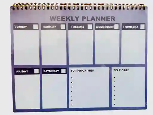 Planeador Semanal Weekly Planner Lila Argollado Horizontal 21.6x28cm