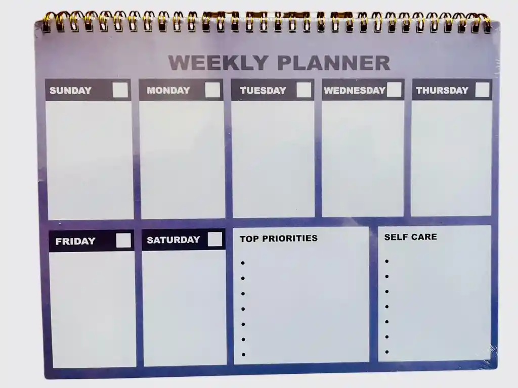 Planeador Semanal Weekly Planner Lila Argollado Horizontal 21.6x28cm