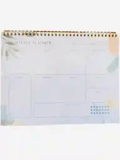 Planeador Semanal Weekly Planner Minimalista Floral Argollado Horizontal 21.6x28cm
