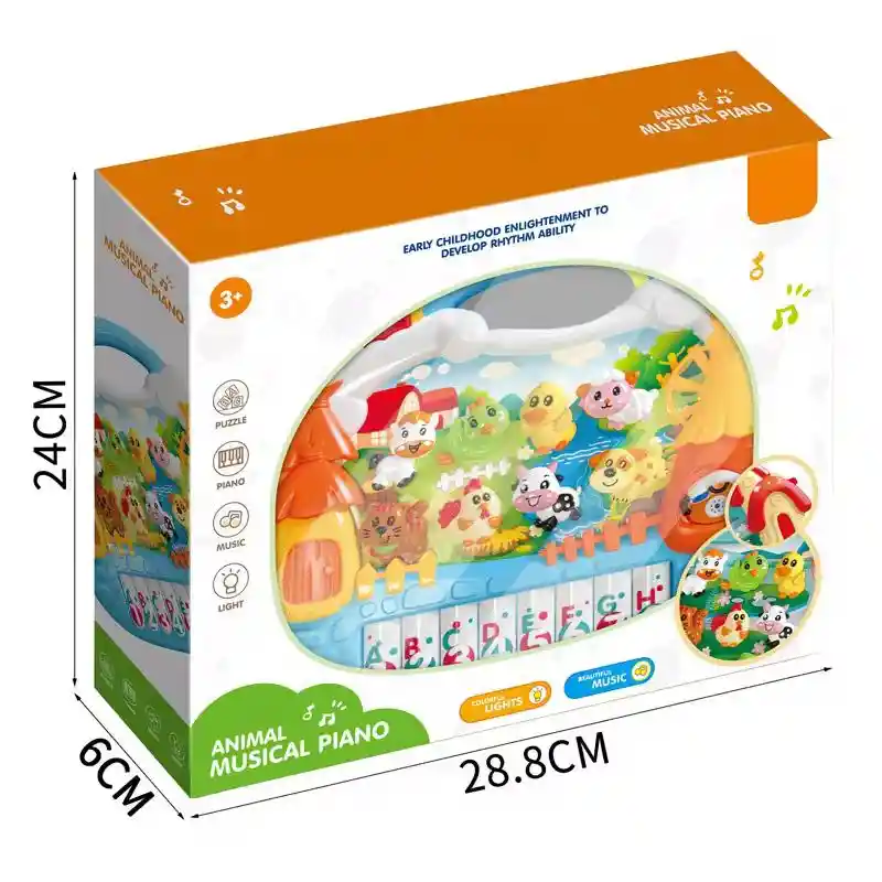 Juguete Piano Musical Granja Didáctica Para Niños