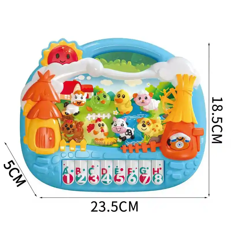 Juguete Piano Musical Granja Didáctica Para Niños