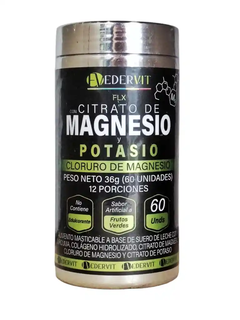 Flx Citrato De Magnesio Y Potasio X 60 Discos Del Laboratorio Edervit