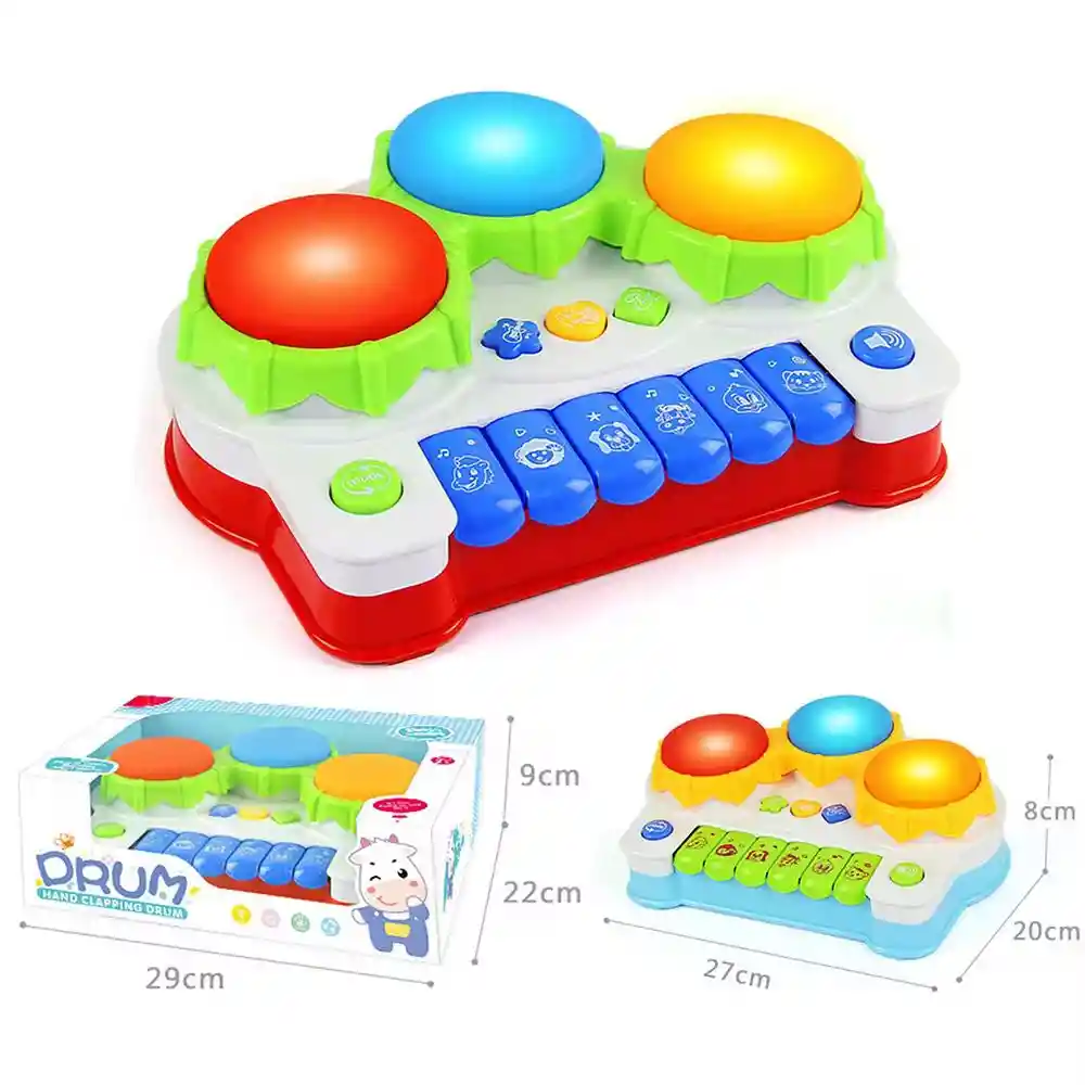 Juguete Piano Musical Con Tambores Didáctico Para Bebe Rojo