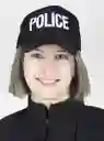 Gorro Policía Sencillo Negro Ajustable Cosplay Halloween