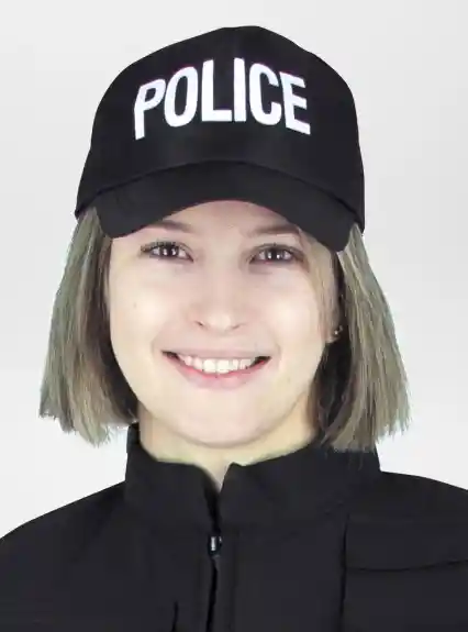 Gorro Policía Sencillo Negro Ajustable Cosplay Halloween