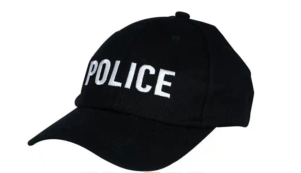 Gorro Policía Sencillo Negro Ajustable Cosplay Halloween