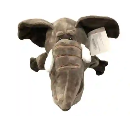 Titere Peluche Marioneta De Elefante Cafe Oscuro 24 Cm