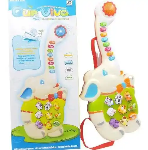 Juguete Guitarra Didáctica Elefante Musical Con Luces