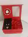 Caja Con Rosas Preservada Roja + Cadena