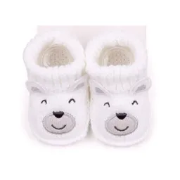 Medias Zapato Tejido Para Bebé 0-6 Meses Blanco