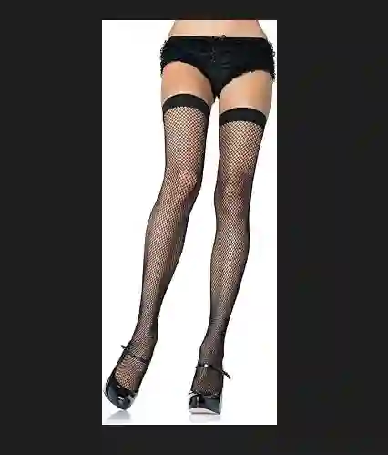Panti Media Malla Negra Liguero Halloween Disfraz