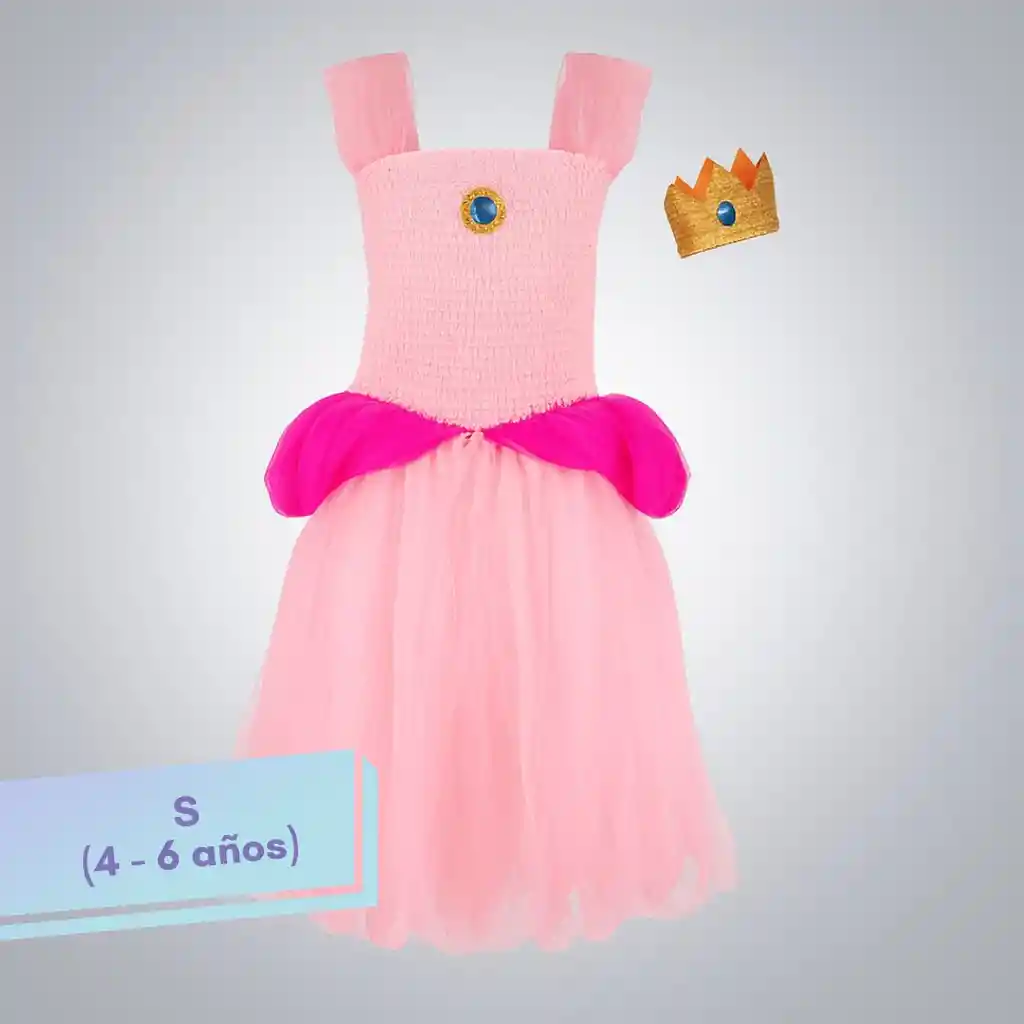 Disfraz Halloween Princesa Peach Talla S (4-6 Años)