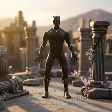 Muñeco Personaje Pantera Negra Clásico 30cm / Sonido.