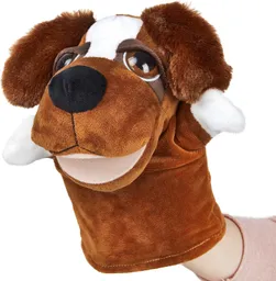Titere Peluche Marioneta De Perro Cafe Con Ojos Grandes 24cm