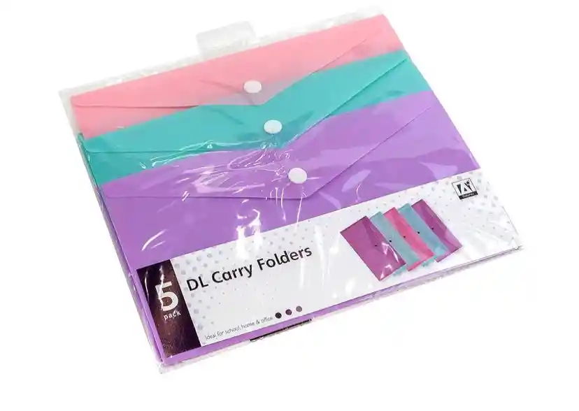 Set De Carpetas Plásticas De Colores Pastel 5und