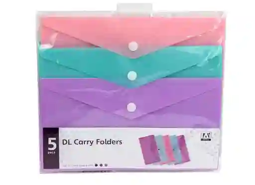 Set De Carpetas Plásticas De Colores Pastel 5und