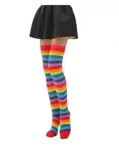 Calcetines Medias Elasticas Largas Multicolor Payaso Halloween Disfraz