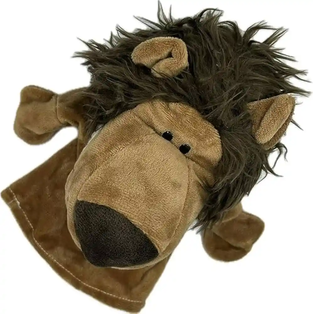Titere Peluche Marioneta De Leon Cafe Oscuro 24cm