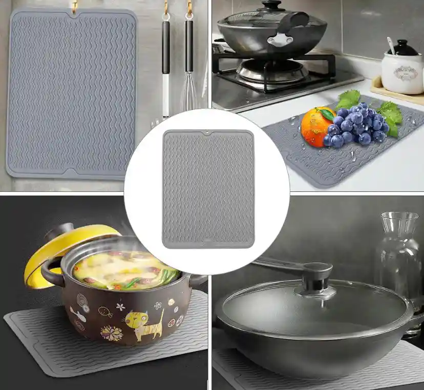 Tapete Escurridor Para Losa Secador De Vajilla De Silicona Seca Platos