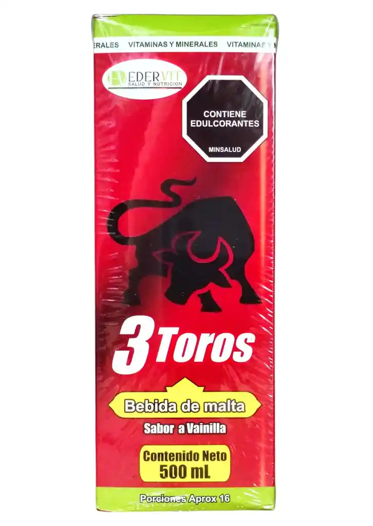 Tres Toros X 500 Ml De Edervit