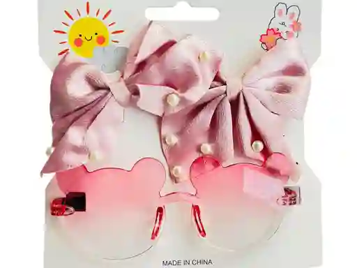 Set De Gafas Y Gancho Corbatin De Niña Palo De Rosa